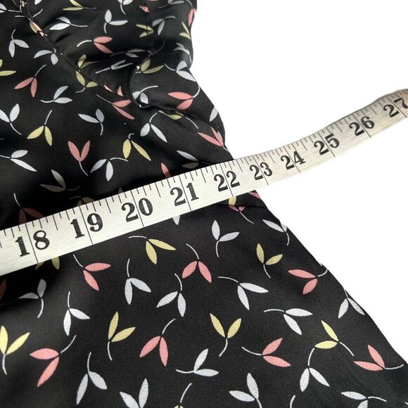 Womens Liz Claiborne Black with Mint, Yellow, Cream Floral Print  1X - Picture 6 of 10